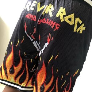 Graphic fire shorts